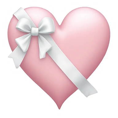 light pink heart with a tiny white bow  sticker