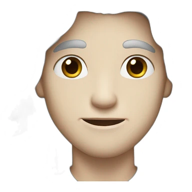 gray long haired man with blue eyes and white skin sticker