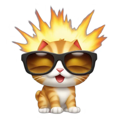 exploding kitten with sunglasses sticker