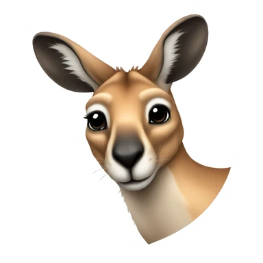 Kangaroo drawn with black outline only  sticker