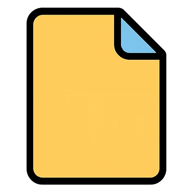 flat icon of a contract with a folded corner, modern and simple, no text sticker