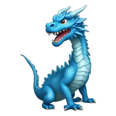 blue japanese dragon sticker