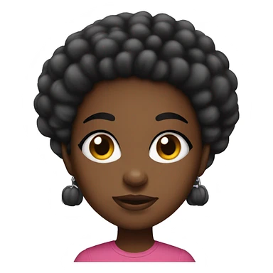 Black girl with big puff balls sticker