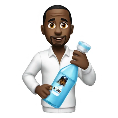 P diddy holding baby oil bottle sticker
