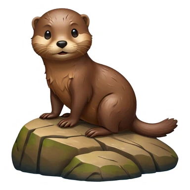 otter on rock sticker