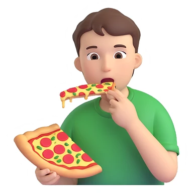 Boy Eating Pizza  sticker
