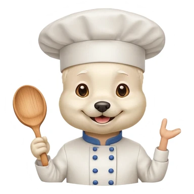 chef white dog sticker