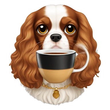 King cavalier Charles spaniel drinking espresso sticker
