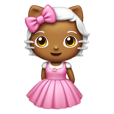 Hello kitty with pink dress sticker