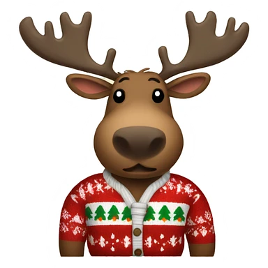 Moose with christmas sweater sticker