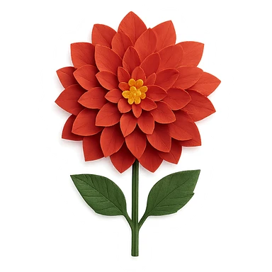 paper craft style dahlia flower sticker