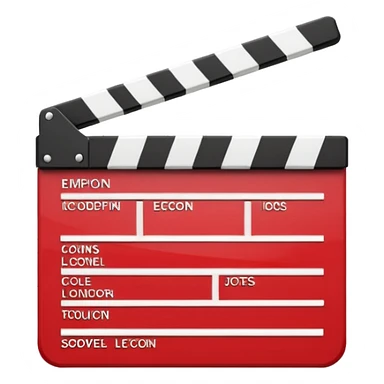red clapperboard used in filmmaking, cute and stylish design sticker