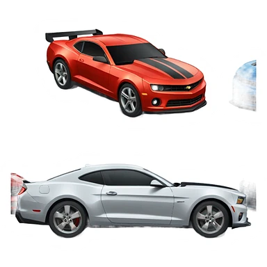 Cars racing, Camaro and mustang sticker