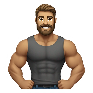 muscular man with beard sticker
