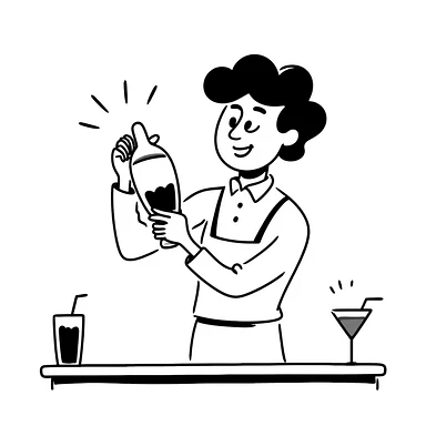 bartender using a Tin-on-Tin shaker sticker
