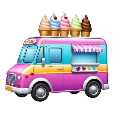 Colorful ice cream van sticker