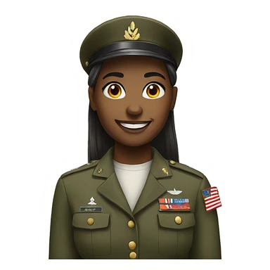 military girl smiling confidently sticker