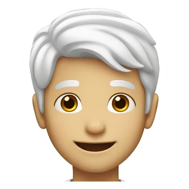 smiling boy with white head sticker