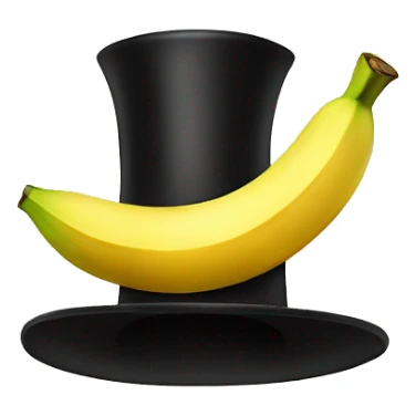 Banana with a top hat sticker