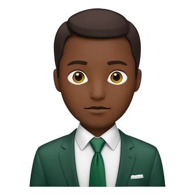 minimalist male dark green tie on white shirt, iOS emoji style, no faces or emojis sticker