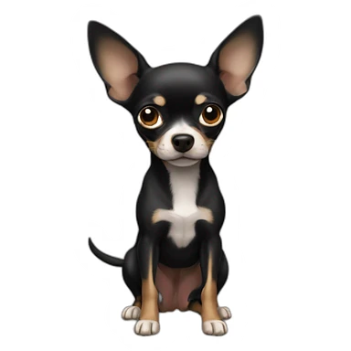 chihuahua NEGRO llorando sticker