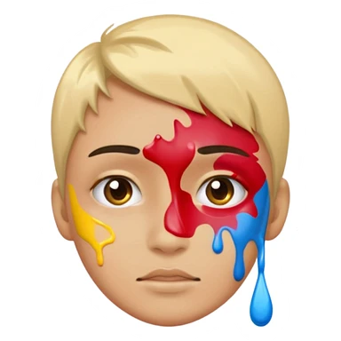 paint drop on face sticker