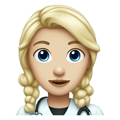blonde nurse blue eyes with black cat sticker
