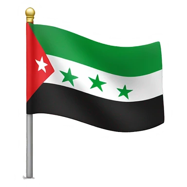Syria flag with green on top not red sticker