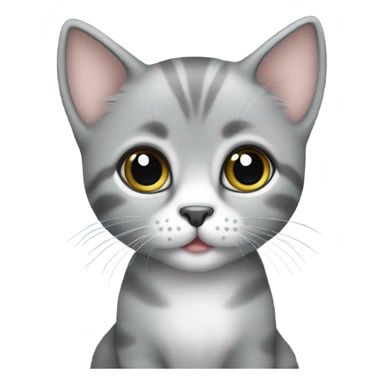 Cute big eyed grey kitten sticker