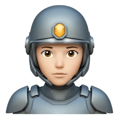futuristic armored soldier portrait, head and shoulders only, helmet visor, sci-fi armor details, 3D cartoon, mobile game icon style, clean background, no text, no watermark

 sticker