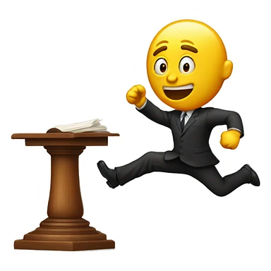 Man jumping at the judge  sticker