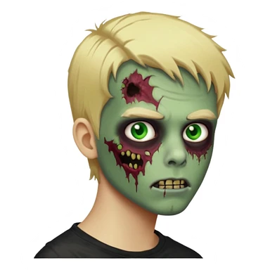 Blonde zombie profile picture boy emoji sticker