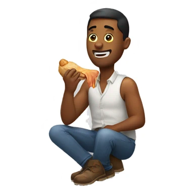 men eating chicken sticker