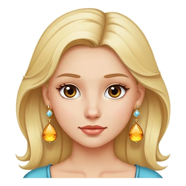 blonde girl with earrings portrait sticker