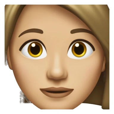 40 year old woman with kelly green eyes and shoulder-length, straight brown hair and defined jawline sticker