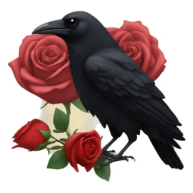 Crow and a rose sticker