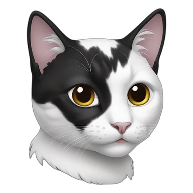 cat black white sticker