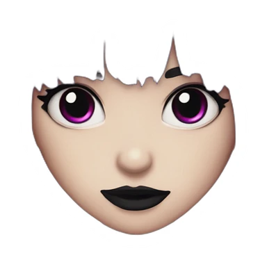 Elissabat-with-bangs-long-hair-purple-and-black-vampire-with-fangs-goth-makeup sticker