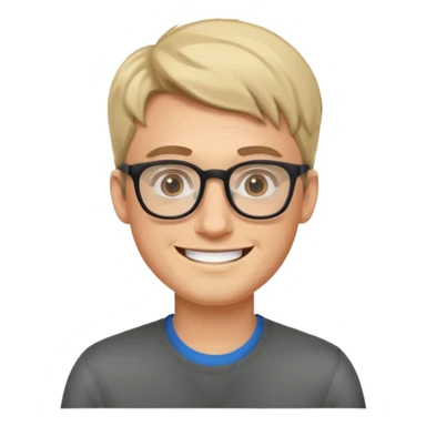 graphic designer male with glasses on sticker