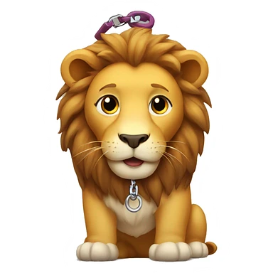 Lion with a leash sticker