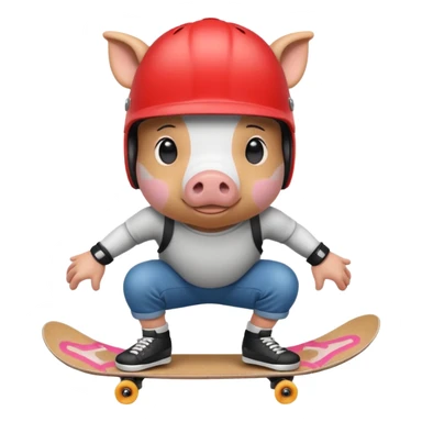skater pig sticker