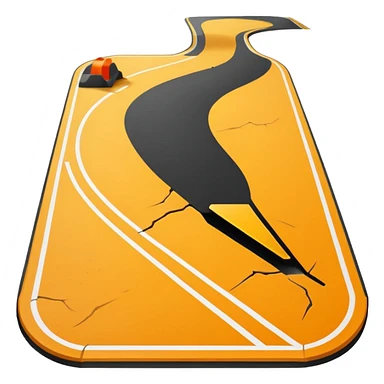 Emoji-style illustration of road surface repair, flat vector look, bold outlines, minimal details, no background. sticker