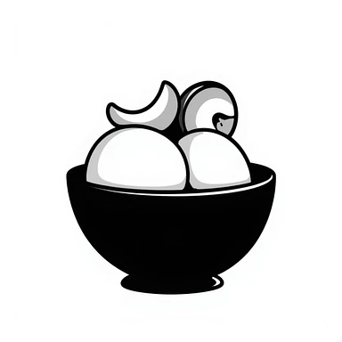 Hand-drawn peach ice cream with peach slices on top sticker