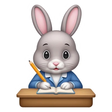 writer bunny sticker