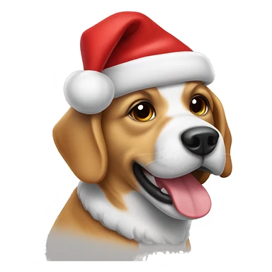 Dog wearing Santa hat sticker