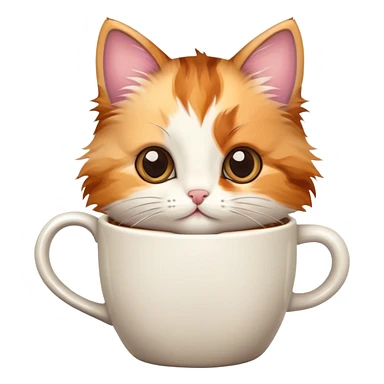 kitten peeking out of a coffee mug sticker