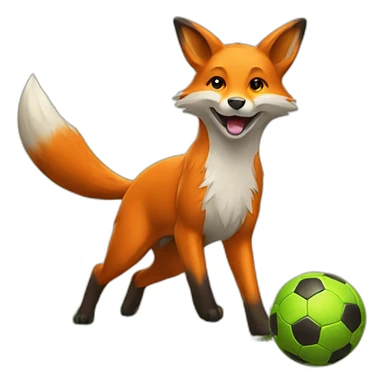 fox playing soccer sticker
