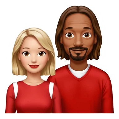  snoop dogg and Jennifer Lawrence in red dress sticker