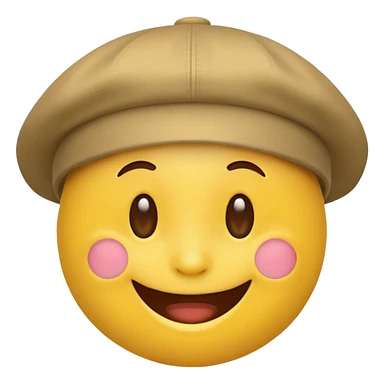 happy emoji with a little cap sticker