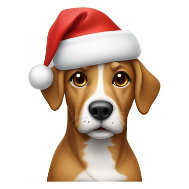 Dog with christmas hat sticker